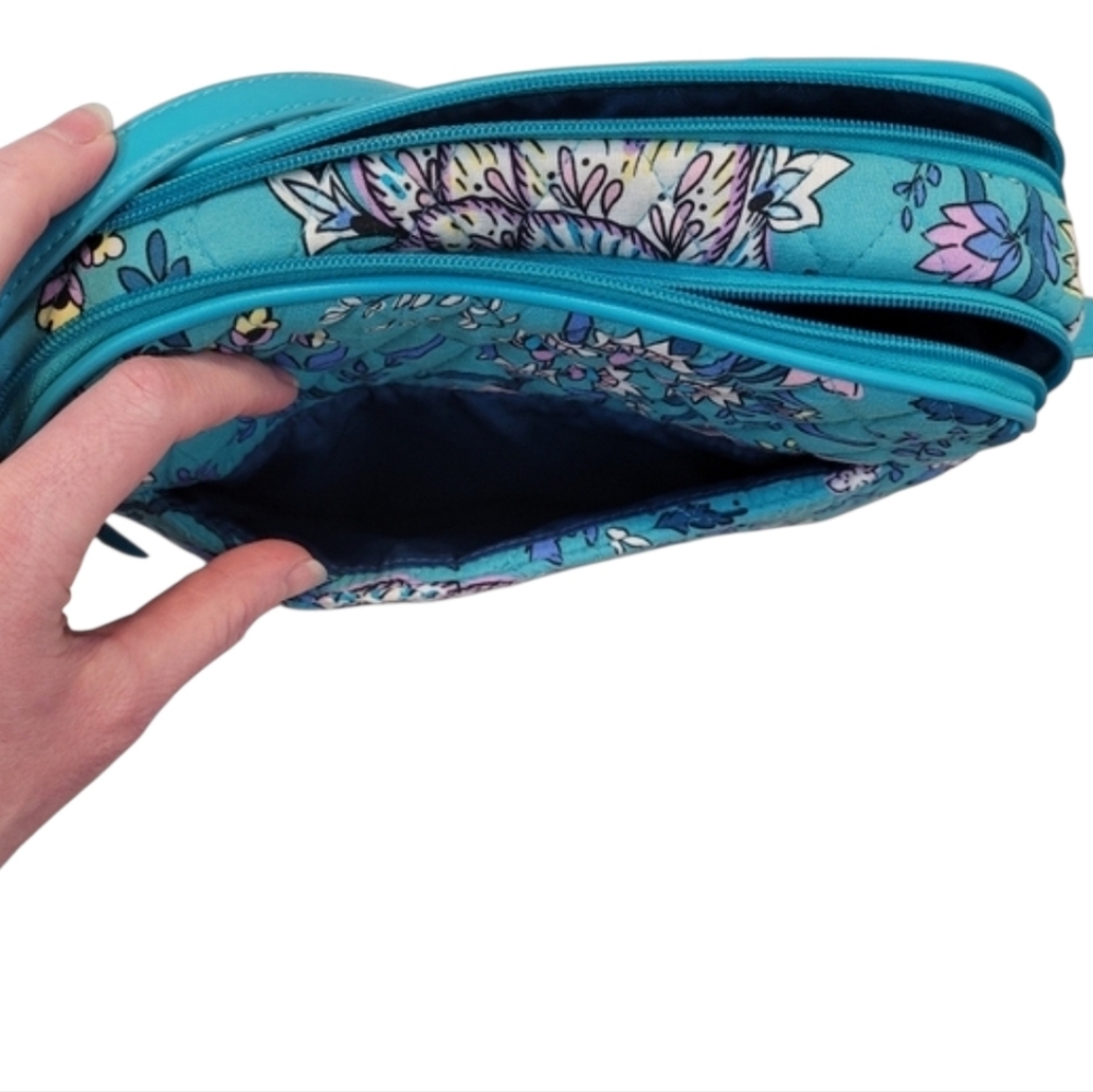 Vera Bradley Crossbody Purse with Tri Fold Wallet in Peacock Garden - Picture 9 of 15